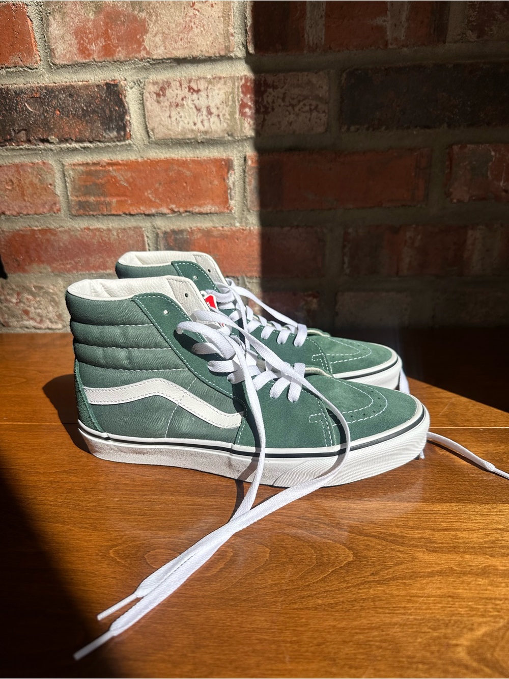 Vans High-Top Sneakers in Sage Green and White